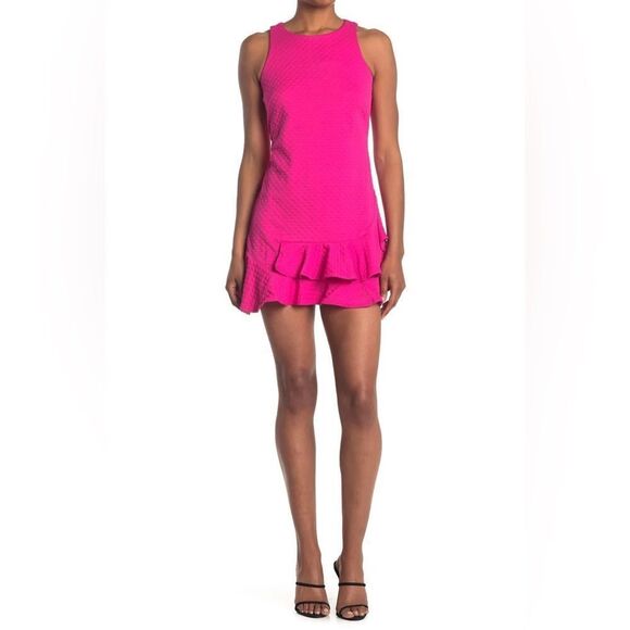 Eliza J Pink Ruffled Sheath Dress Cocktail - Picture 1 of 13
